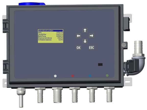 Original easycon-Steuerung mit 5-fach Druckluftverteiler mit Steckdose oben